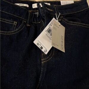 Mango Deep Indigo Straight Jeans